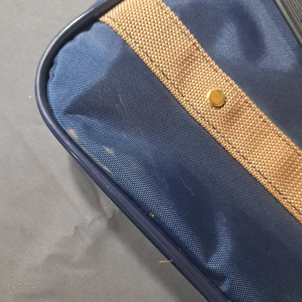 VTG Samsonite Navy Blue Nylon Travel‎ Shoulder Bag Carry On Luggage Retro Travel